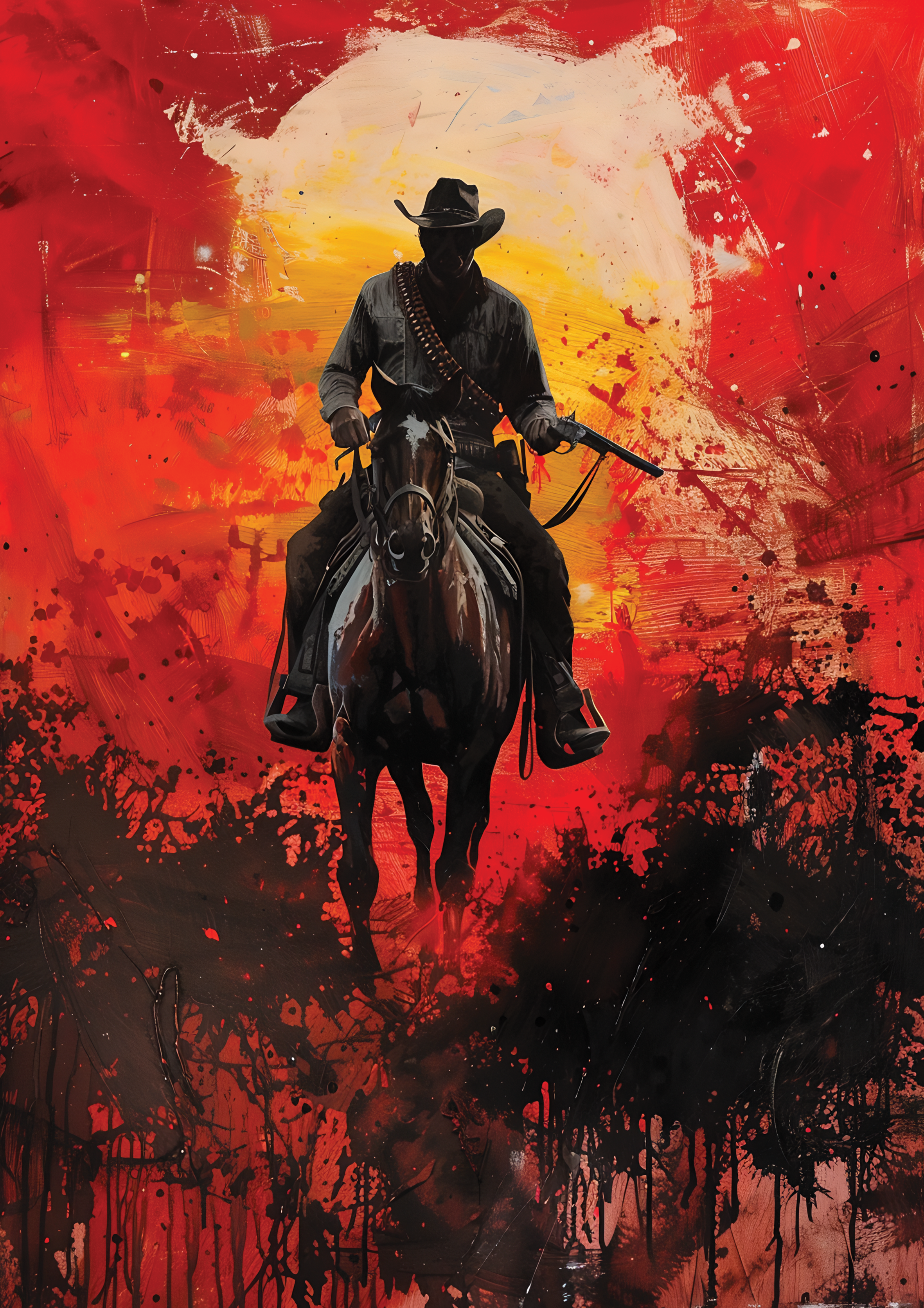 Red Dead Redemption metal poster artwork